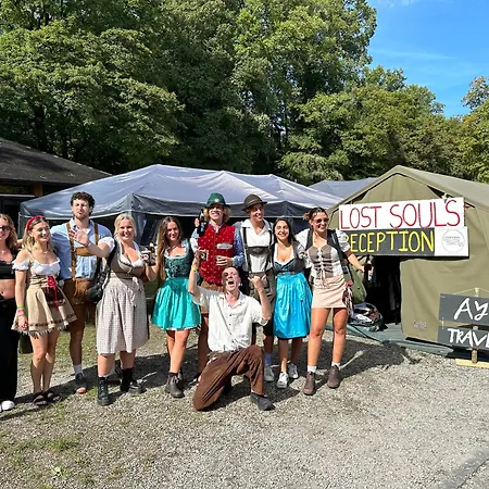 Campsite Beer Base-camp Oktoberfest With Free Welcome Beer And Traditional Dirndl-lederhosen Shop Munich